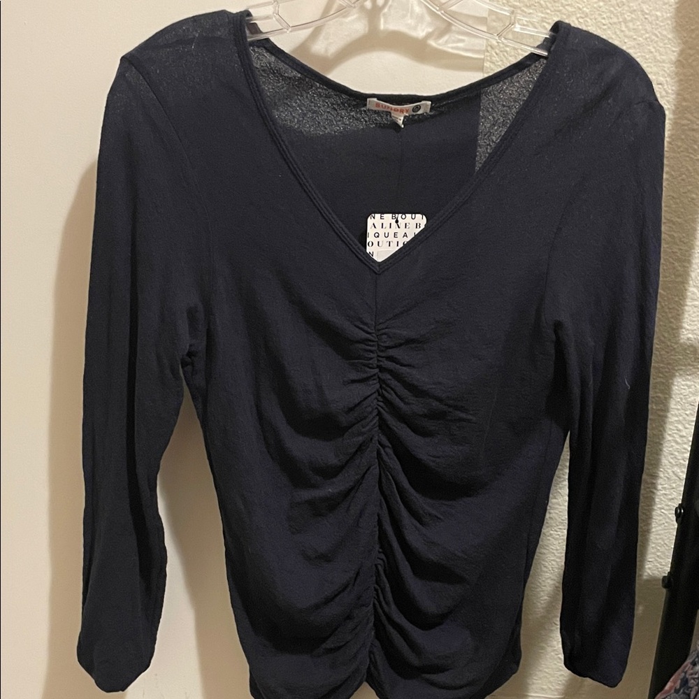 Sundry Black Ruched Blouse